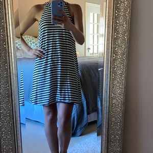 EXPRESS BLACK AND WHITE A-LINE DRESS